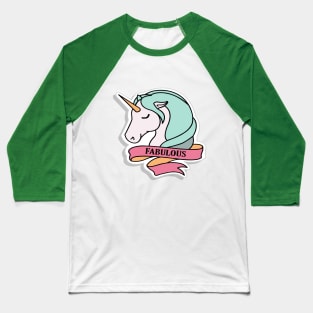 Fabulous Unicorn Baseball T-Shirt